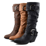 Yellowstone Cowboy Boots Pointed Leather Boots High Leg Boot Plus Size