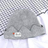Red Beanie Hat Preppy Style Crown Knitted Skullcap Woolen Cap