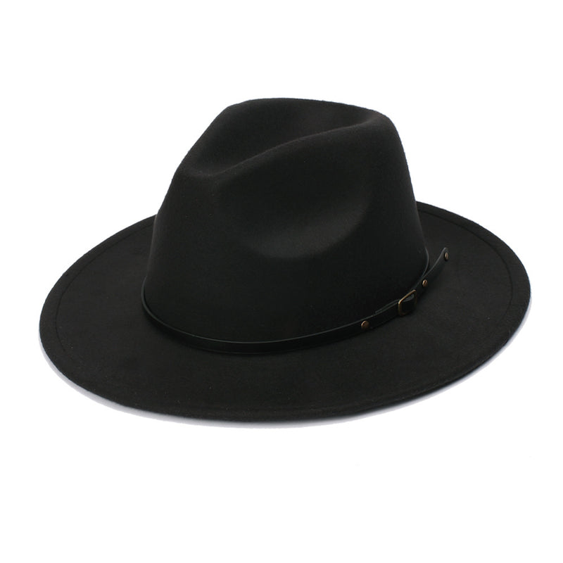 Black Cowboy Hat Autumn and Winter Vintage Top Hat Women's Trendy Hat