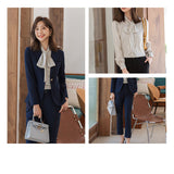 Interview Suit Women's Fall Long-Sleeved Pink Two-Piece Set
