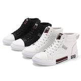 Flat Shoes Spring Men's Mid-Top Board Shoes Hong Kong Style White Shoes Fashion Trendy Casual Shoes Student Shoes