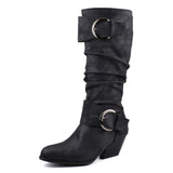 Yellowstone Cowboy Boots Pointed Leather Boots High Leg Boot Plus Size