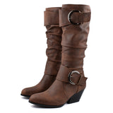 Yellowstone Cowboy Boots Pointed Leather Boots High Leg Boot Plus Size