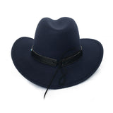Black Cowboy Hat Western Cowboy Hat Autumn and Winter Men's Woolen