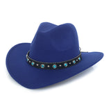 Black Cowboy Hat Western Cowboy Hat Autumn and Winter Men's Woolen