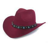 Black Cowboy Hat Western Cowboy Hat Autumn and Winter Men's Woolen