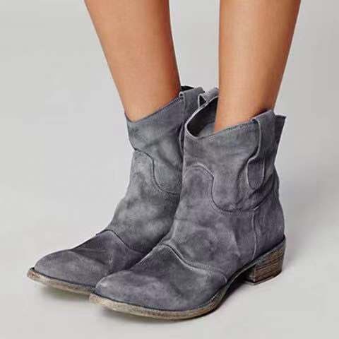 Western Shoes Autumn and Winter Women's Shoes plus Size Women's Boots Retro Ankle Boots Women's Boots