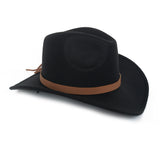 Black Cowboy Hat Denim Hat Men's and Women's Autumn and Winter Warm