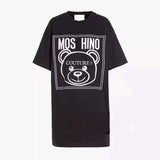 Moschino T Shirt Loose Cotton Embroidered Letter Dress