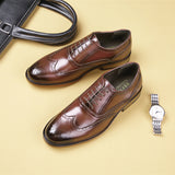 Men's Dress Shoes Classic Leather Oxfords Casual Cushioned Loafer plus Size Business Formal Men's Shoes Breathable