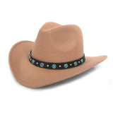 Black Cowboy Hat Western Cowboy Hat Autumn and Winter Men's Woolen