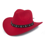 Black Cowboy Hat Western Cowboy Hat Autumn and Winter Men's Woolen