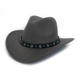 Black Cowboy Hat Western Cowboy Hat Autumn and Winter Men's Woolen