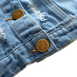 Children Jean Jackets Autumn and Winter Coat Rose Embroidered Denim