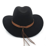 Black Cowboy Hat Denim Hat Men's and Women's Autumn and Winter Warm