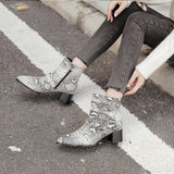 Python Boots Pointed Fashionable Casual Fashionable Printing
