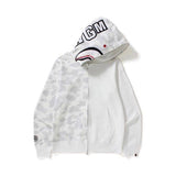 Bathing Ape Hoodie Camouflage Stitching Sweatshirt Luminous Hooded Zipper Fleece Jacket