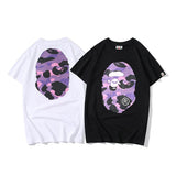 Bathing Ape T Shirt Summer Purple Camouflage Print Casual Short Sleeve T-shirt