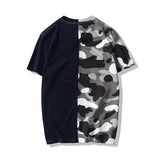 Bathing Ape T Shirt Summer Camouflage Color Matching Short Sleeve T-shirt