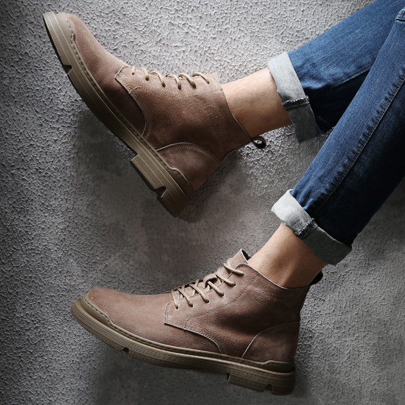 Men's Boots Work Boot Men Casual Hiking Boots Fleece-Lined Warm Winter Martin Boots Work Shoes Men