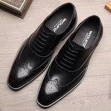 Men's Dress Shoes Classic Leather Oxfords Casual Cushioned Loafer Vintage Men's Business Formal Leather Shoes for Men