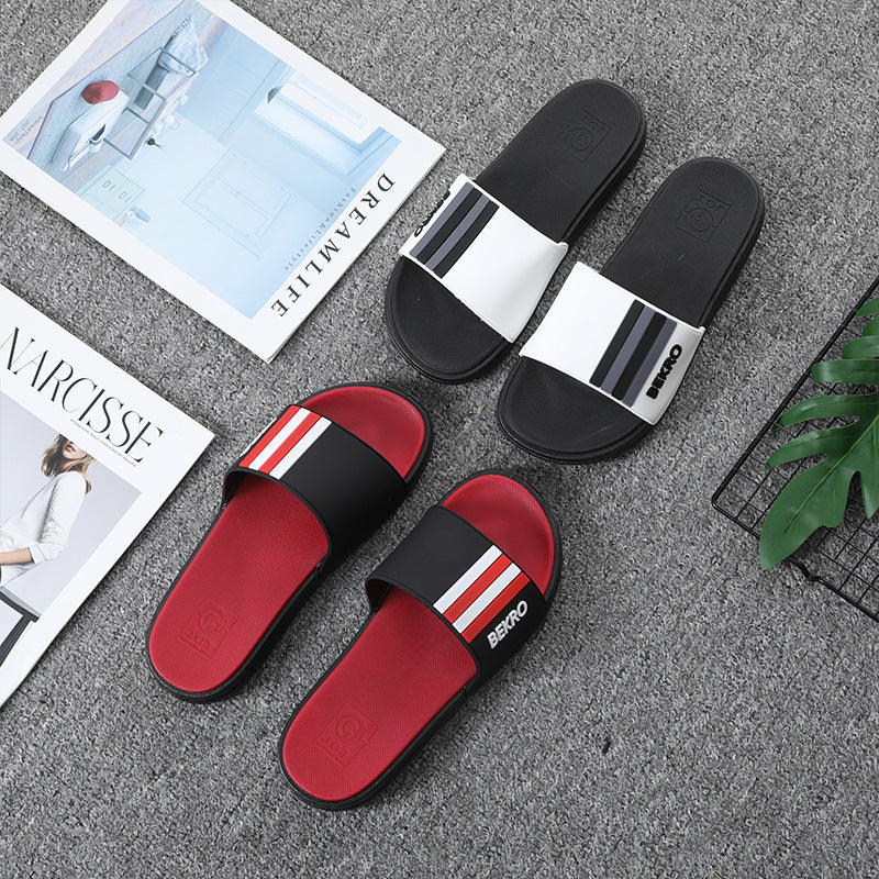 Men Slides Non Slip Shoes Indoor Outdoor Indoor and Outdoor Slippers Beach Fashion Striped Slippers Men