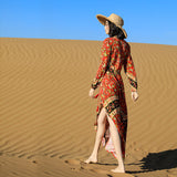 Gypsy Style Dresses Ethnic Style Seaside Holiday Long Sleeve Beach Dress