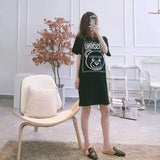 Moschino T Shirt Loose Cotton Embroidered Letter Dress