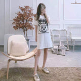 Moschino T Shirt Loose Cotton Embroidered Letter Dress