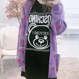 Moschino T Shirt Loose Cotton Embroidered Letter Dress