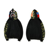 Bathing Ape Hoodie Autumn and Winter Fashion Brand Camouflage Embroidery Stitching Sleeves Cardigan Zipper Hoodie Coat