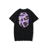 Bathing Ape T Shirt Summer Purple Camouflage Print Casual Short Sleeve T-shirt