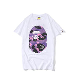 Bathing Ape T Shirt Summer Purple Camouflage Print Casual Short Sleeve T-shirt