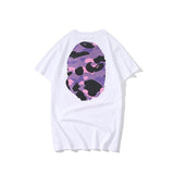 Bathing Ape T Shirt Summer Purple Camouflage Print Casual Short Sleeve T-shirt