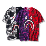 Bathing Ape T Shirt Summer Camouflage Color Matching Short Sleeve T-shirt