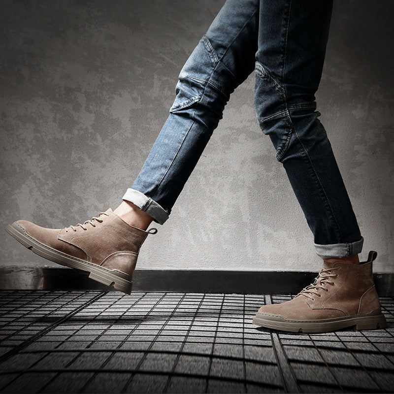 Men's Boots Work Boot Men Casual Hiking Boots Fleece-Lined Warm Winter Martin Boots Work Shoes Men