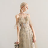 Long Homecoming Dresses Autumn and Winter Suspender Dress Princess Western Style