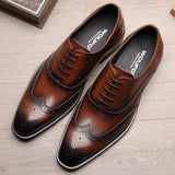 Men's Dress Shoes Classic Leather Oxfords Casual Cushioned Loafer Vintage Men's Business Formal Leather Shoes for Men