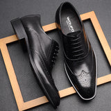 Men's Dress Shoes Classic Leather Oxfords Casual Cushioned Loafer Vintage Men's Business Formal Leather Shoes for Men