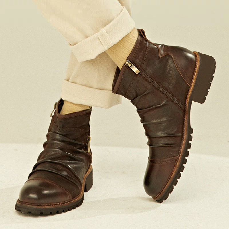 Yellowstone Cowboy Boots Men'S Retro Cowboy Boot High-Top Dr. Martens Boots Men'S Ankle Boots