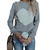 Women Pullover Knit Sweater Women's Sweater Autumn and Winter Large Size Love Sweater Women