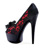 Platform Heels for Women Hollow High Heel Bow Bandage Sandals