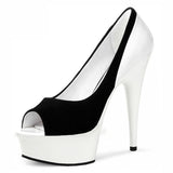 Platform Heels for Women Summer High Heel Black Fish Mouth Sandals