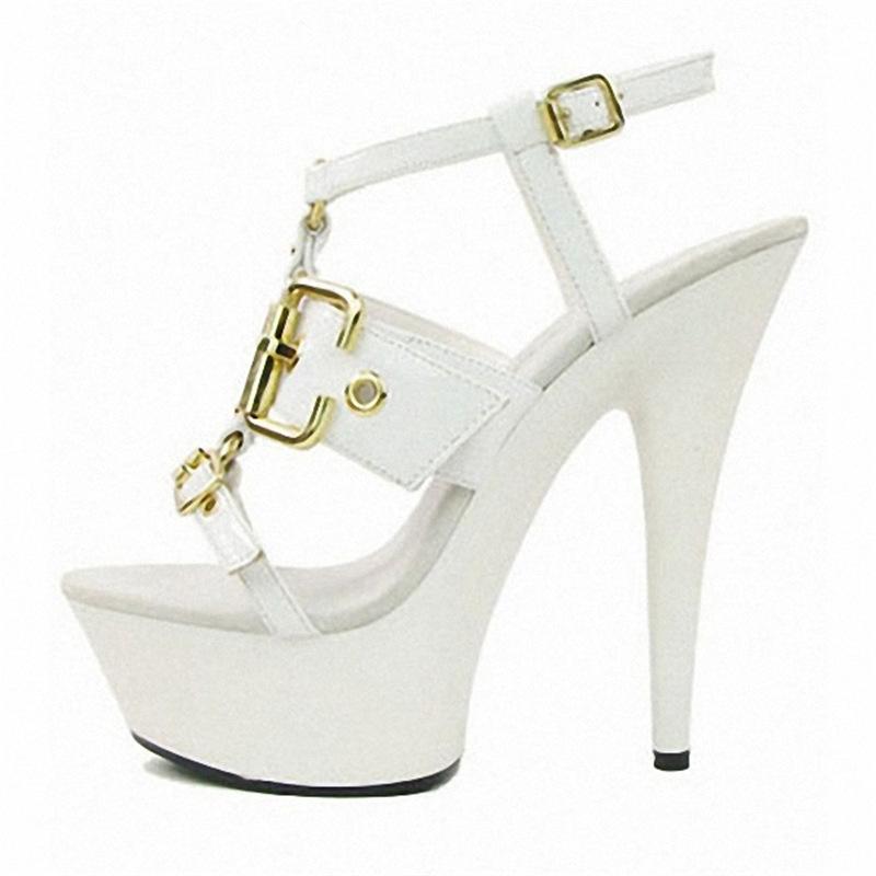Platform Heels for Women White Sandals High Heel Summer Single Strap Shoes