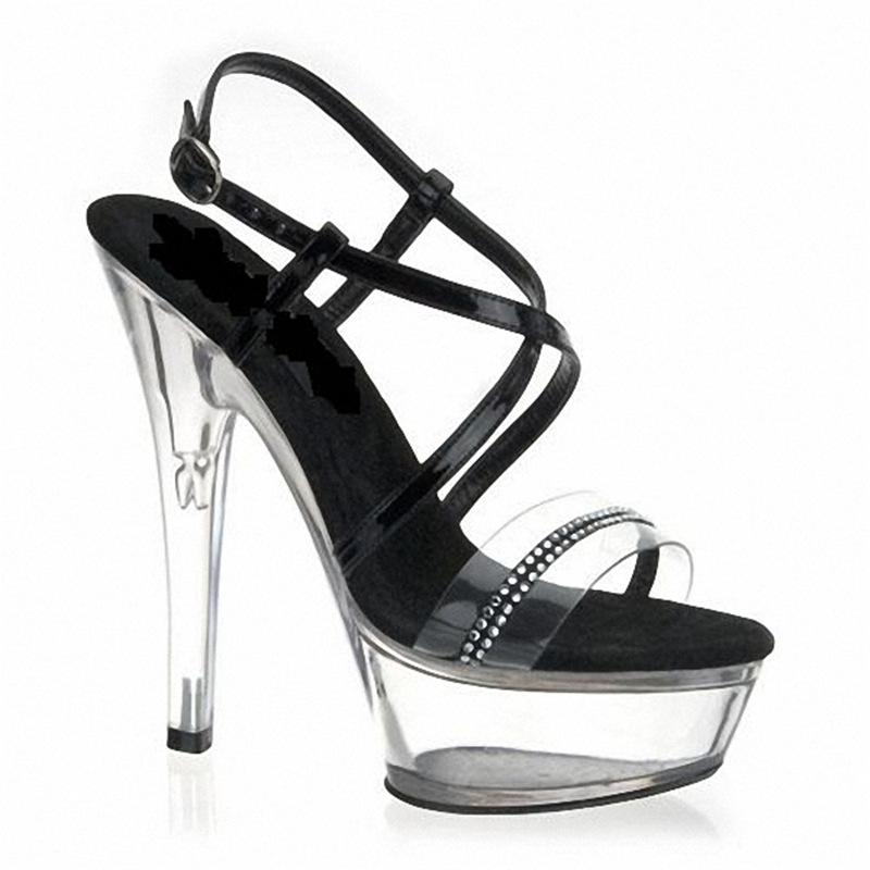 Platform Heels for Women 15cm Nightclub Fish Mouth Cross Strap Sandals