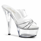 Platform Heels for Women 15cm Black Transparent Crystal High Heel Nightclub Sandals