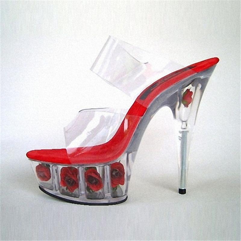 Platform Heels for Women Transparent Summer Outdoor Slippers Fashion Crystal Wedding Shoes