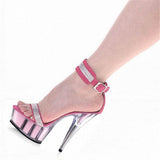 Platform Heels for Women 15cm Sandals Open Toe Flower Color Matching
