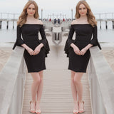Homecoming Dresses Women's Ruffle Sleeve Dress Sexy Slim Dress Midi Dress
