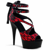 Platform Heels for Women Hollow Out 15cm High Heel Bow Bandage Sandals